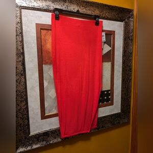 Bar III Orange Knit Pencil Skirt